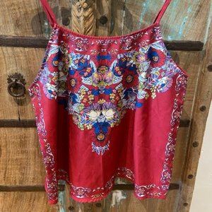 Red Floral Tank Top